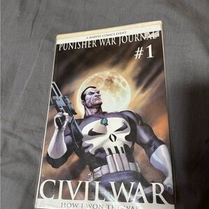 Marvel Punisher Comic Cover - Black, White, Gray